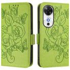 For Honor Play 60 5G Embossed Rose RFID Anti-theft Leather Phone Case(Green) - 2