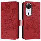 For Honor Play 60 5G Embossed Rose RFID Anti-theft Leather Phone Case(Red) - 2