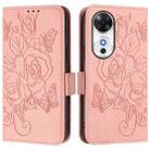 For Honor Play 60 5G Embossed Rose RFID Anti-theft Leather Phone Case(Pink) - 2