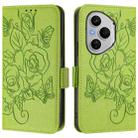 For Honor 400 Pro 5G Embossed Rose RFID Anti-theft Leather Phone Case(Green) - 2