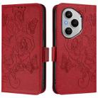 For Honor 400 Pro 5G Embossed Rose RFID Anti-theft Leather Phone Case(Red) - 2