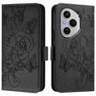 For Honor 400 Pro 5G Embossed Rose RFID Anti-theft Leather Phone Case(Black) - 2