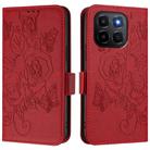 For Honor X6c 4G Embossed Rose RFID Anti-theft Leather Phone Case(Red) - 2