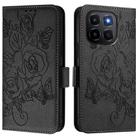 For Honor X6c 4G Embossed Rose RFID Anti-theft Leather Phone Case(Black) - 2