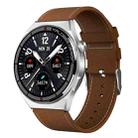 1.3 inch Leather Band IP68 Waterproof Smart Watch Support Bluetooth Call(Brown) - 1