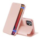 For iPhone 12 / 12 Pro DUX DUCIS Skin X Series PU + TPU Horizontal Flip Leather Case with Holder & Card Slots(Pink) - 1