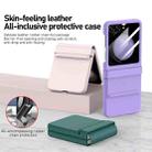 For Samsung Galaxy Z Flip5 5G Integrated PC Leather Texture Folding Phone Case with Hinge(Purple) - 2