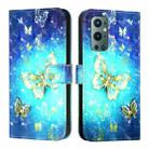 For OnePlus 9 Pro 3D Painting Horizontal Flip Leather Phone Case(Golden Butterfly) - 2