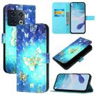 For OnePlus 10 Pro 3D Painting Horizontal Flip Leather Phone Case(Golden Butterfly) - 1