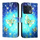 For OnePlus 10 Pro 3D Painting Horizontal Flip Leather Phone Case(Golden Butterfly) - 2