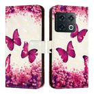 For OnePlus 10 Pro 3D Painting Horizontal Flip Leather Phone Case(Rose Butterfly) - 2