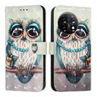 For OnePlus 11 3D Painting Horizontal Flip Leather Phone Case(Grey Owl) - 2