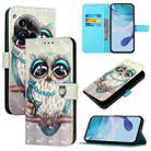 For OnePlus 12 Global 3D Painting Horizontal Flip Leather Phone Case(Grey Owl) - 1