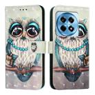 For OnePlus 12R Global 3D Painting Horizontal Flip Leather Phone Case(Grey Owl) - 2