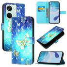 For OnePlus Ace 2V / Nord 3 3D Painting Horizontal Flip Leather Phone Case(Golden Butterfly) - 1