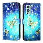 For OnePlus Nord 2 5G 3D Painting Horizontal Flip Leather Phone Case(Golden Butterfly) - 2