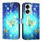 For OnePlus Nord 2T 3D Painting Horizontal Flip Leather Phone Case(Golden Butterfly) - 2