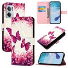 For OnePlus Nord CE 2 5G 3D Painting Horizontal Flip Leather Phone Case(Rose Butterfly) - 1