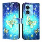 For OnePlus Nord N300 3D Painting Horizontal Flip Leather Phone Case(Golden Butterfly) - 2