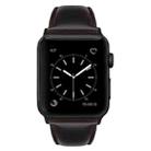 For Apple Watch Series 9 41mm Oil Wax Genuine Leather Watch Band(Dark Brown) - 3