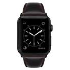For Apple Watch Series 8 45mm Oil Wax Genuine Leather Watch Band(Dark Brown) - 3