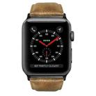 For Apple Watch SE 40mm Oil Wax Genuine Leather Watch Band(Yellow Brown) - 3