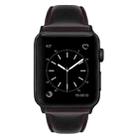 For Apple Watch SE 44mm Oil Wax Genuine Leather Watch Band(Dark Brown) - 3
