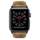 For Apple Watch Series 3 42mm Oil Wax Genuine Leather Watch Band(Yellow Brown) - 3