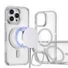 For iPhone 12 Pro Max Dual-Color Clear Acrylic Hybrid TPU Lens Flip Holder MagSafe Phone Case(Grey) - 1