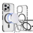 For iPhone 14 Pro Dual-Color Clear Acrylic Hybrid TPU Lens Flip Holder MagSafe Phone Case(Black) - 1