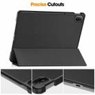 For Huawei Matepad SE 11 Custer Pure Color 3-Fold Holder Smart Leather Tablet Case(Black) - 3