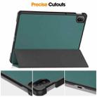 For Huawei Matepad SE 11 Custer Pure Color 3-Fold Holder Smart Leather Tablet Case(Dark Green) - 3