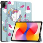 For Huawei Matepad SE 11 Painted 3-Fold Holder Smart Leather Tablet Case(Unicorn) - 1