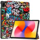 For Huawei Matepad SE 11 Painted 3-Fold Holder Smart Leather Tablet Case(Graffiti) - 1