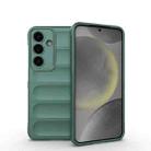 For Samsung Galaxy S25 5G Magic Shield TPU + Flannel Phone Case(Dark Green) - 1