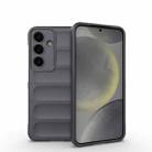 For Samsung Galaxy S25 5G Magic Shield TPU + Flannel Phone Case(Dark Grey) - 1