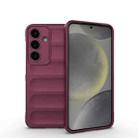 For Samsung Galaxy S25 5G Magic Shield TPU + Flannel Phone Case(Wine Red) - 1
