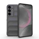 For Samsung Galaxy S25+ 5G Magic Shield TPU + Flannel Phone Case(Dark Grey) - 1