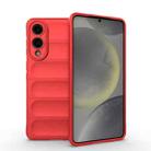 For Samsung Galaxy S25 Edge 5G Magic Shield TPU + Flannel Phone Case(Red) - 1