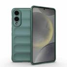 For Samsung Galaxy S25 Edge 5G Magic Shield TPU + Flannel Phone Case(Dark Green) - 1