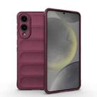 For Samsung Galaxy S25 Edge 5G Magic Shield TPU + Flannel Phone Case(Wine Red) - 1