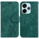 For Redmi 13 4G Little Tiger Embossed Leather Phone Case(Green) - 1