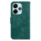 For Redmi 13 4G Little Tiger Embossed Leather Phone Case(Green) - 3