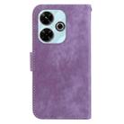 For Redmi 13 4G Little Tiger Embossed Leather Phone Case(Purple) - 3