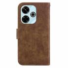 For Redmi 13 4G Little Tiger Embossed Leather Phone Case(Brown) - 3