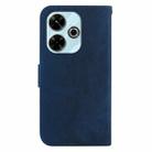 For Redmi 13 4G Little Tiger Embossed Leather Phone Case(Dark Blue) - 3