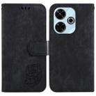 For Redmi 13 4G Little Tiger Embossed Leather Phone Case(Black) - 1