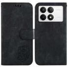 For Redmi K70 / K70 Pro Little Tiger Embossed Leather Phone Case(Black) - 1