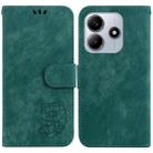 For Redmi Note 14 5G Little Tiger Embossed Leather Phone Case(Green) - 1