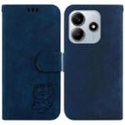 For Redmi Note 14 5G Little Tiger Embossed Leather Phone Case(Dark Blue) - 1
